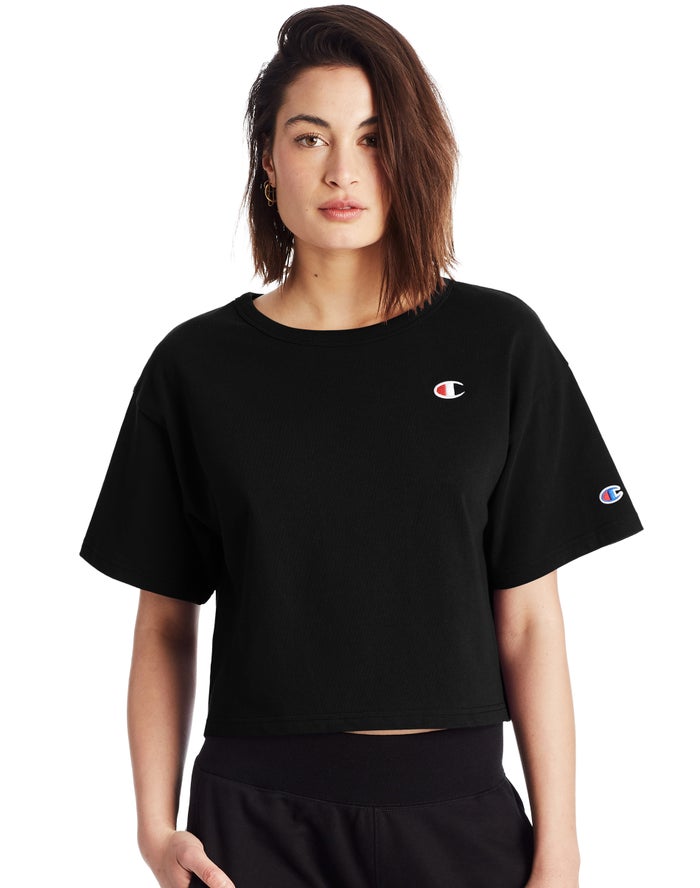 Camiseta Champion Mujer - Heritage Cropped C Logo ( Negras ) 0796428-TC